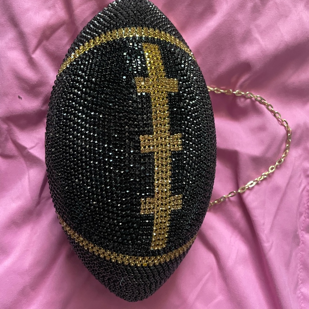Black and Gold Football Clutch